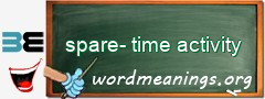 WordMeaning blackboard for spare-time activity